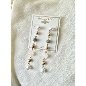 Nordstrom Gold and Pink Dangle Earrings